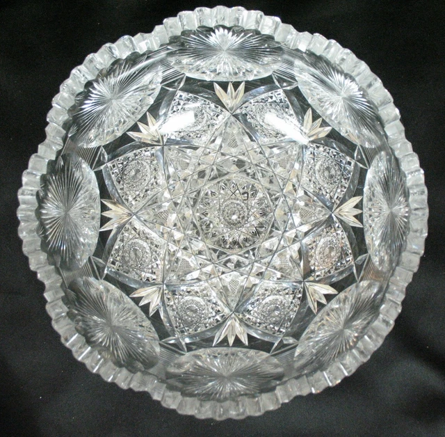 ABP American Brilliant Hawkes Pattern #999 CUT GLASS CRYSTAL BOWL 9"