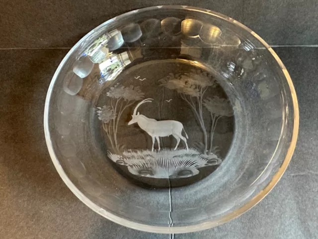 Exquisite Ultra Rare Queen Lace Rowland Ward Kenyan-African Sable Crystal Bowl