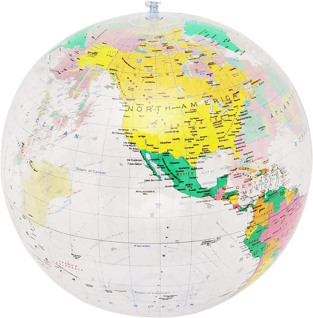 Inflatable Google Map 2 INFLATABLE GLOBE with Political Map Educational Learning from Home ...