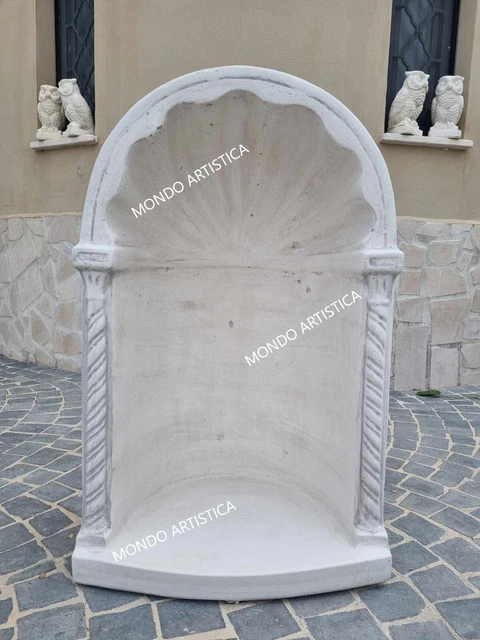 Cupola Nicchia In Cemento E Polvere Di Marmo Per Statue Sacre - Per Interno/esterno, Peso 35 Kg, Colore Bianco, Produzione Italiana, Per Madonna, Gesù O Santi