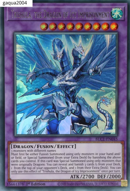 YuGiOh Trishula, the Dragon of Icy Imprisonment BLC1-EN045 Silver Ultra Rare 1st