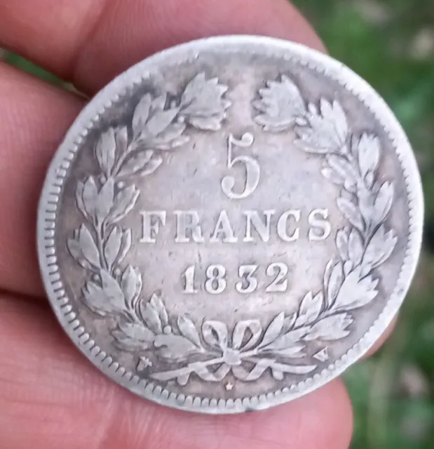 5 francs 1832 W Louis-Philippe 1er pièce de monnaie argent French silver coin