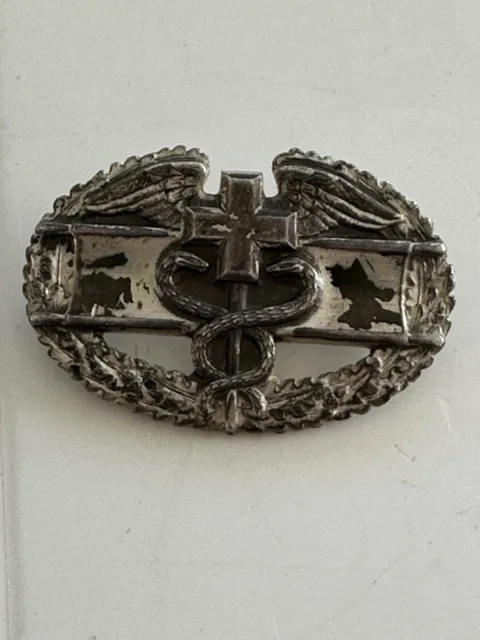 Wwii U.s. Army Combat Medic's Badge - Pinback, Sterling