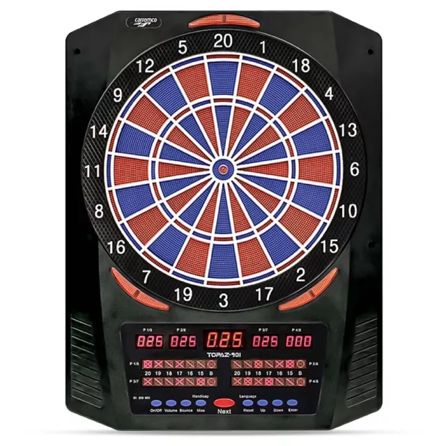 Carromco elektronisches Dartboard TOPAZ-901, 2 Loch Abstand Dartautomat Softdart