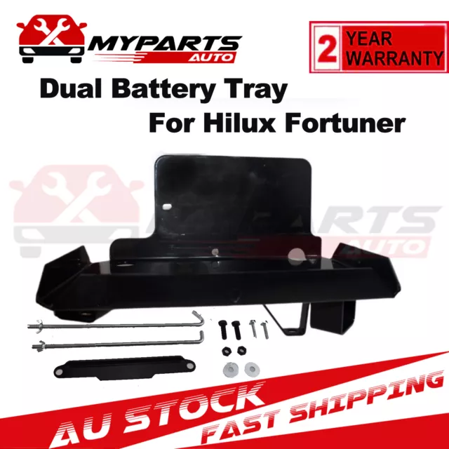 Dual Battery Tray For Toyota Hilux Fortuner 2015+ GUN N80 4WD Stainless Steel