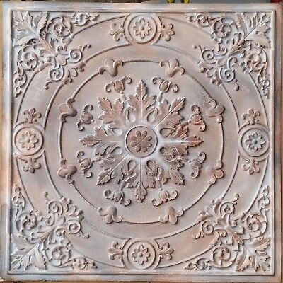 Ceiling tiles faux tin washed brown hotel art decor wall panel PL18 10pcs/lot