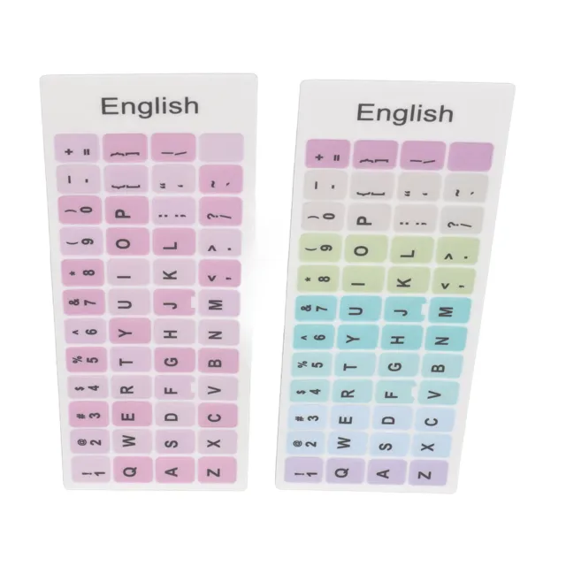 2pcs Keyboard Stickers Colorful English Language Dustproof Waterproof Coatin HB0