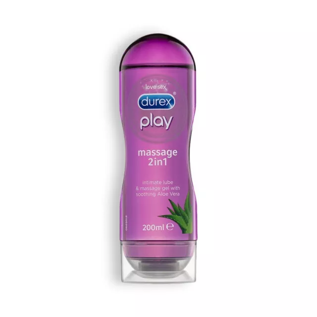 Durex Masaje 2 en 1, Lubricante Íntimo Base Agua y Gel de Masaje, con Aloe Vera,