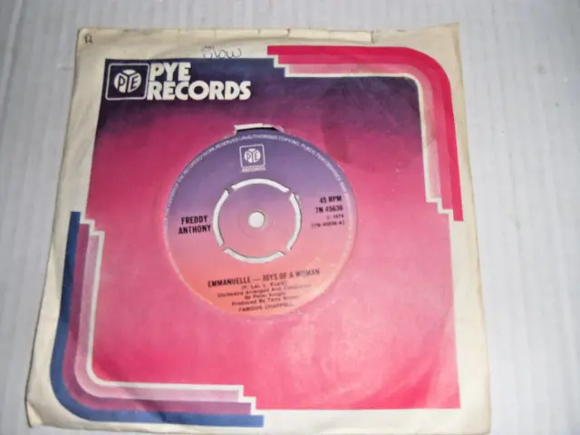 Freddy Anthony: Emmanuelle--Joys Of A Woman Pye Records 7N 45636, 1976,Near Mint