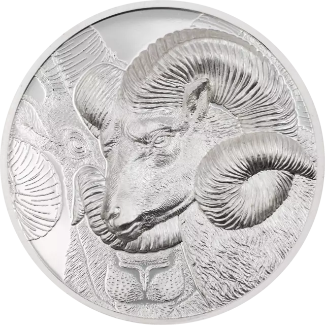 500 Togrog Argali - Riesenwildschaf Ultra High Relief Mongolei 1 oz  Silber 2022