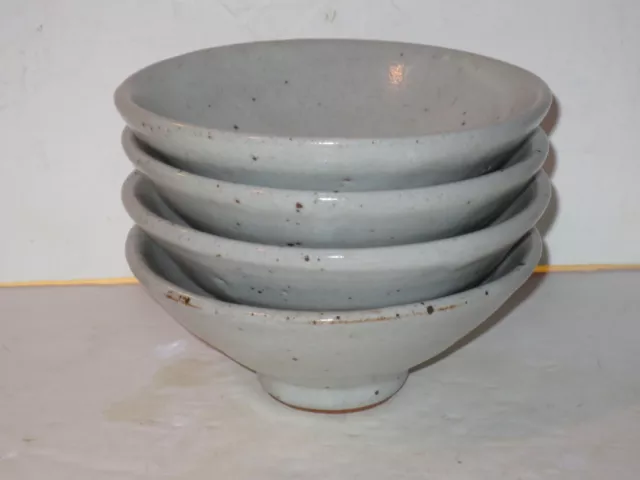 Guillermo Cuellar Studio Pottery Bowls Set Of 4, Marked, Warren Mackenzie Style