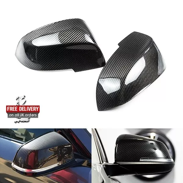 2x Genuine Carbon Fibre Side Wing Mirror Cover For BMW 3 4 Series F30 F31 F32 X1