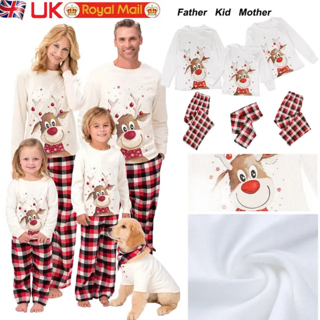 Christmas Pyjamas Family Matching Kids Adult Xmas Nightwear Pajamas Pjs Set