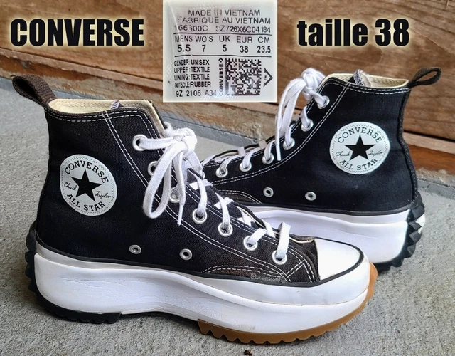 BASKETS CONVERSE RUN Star Hike Hi noire taille 38 semelles compensees EUR 58 00 PicClick FR