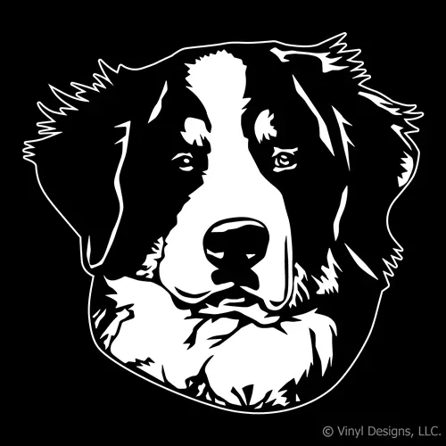 Bernese Mountain Dog Portrait Decal -Berner Sticker-New