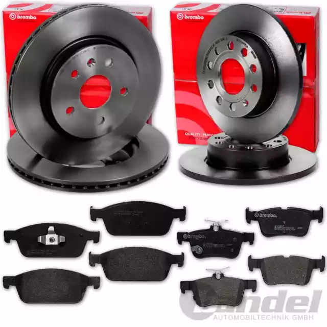 brembo BREMSSCHEIBEN + BELÄGE VORNE + HINTEN passend für FORD KUGA II 2 MK2