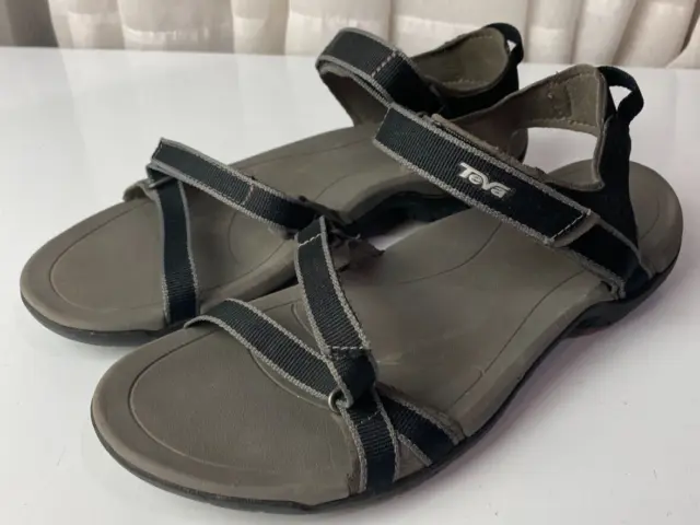 Teva Women's 9 Verra Sandal Black & Gray Adjustable Straps