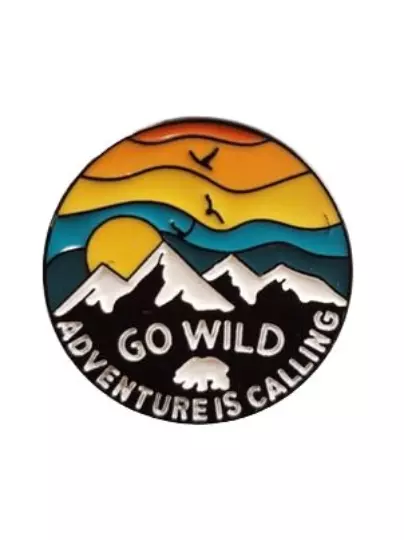 Go Wild Adventure is Calling Enamel Lapel Pin Badge Brooch