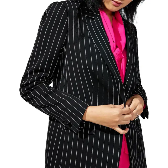 Anne Klein Womens Pinstripe Suit Separate One-Button Blazer Jacket BHFO 7363