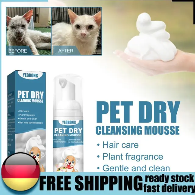 Champú portátil para limpieza en seco para perros desodorante para suministros de baño de viaje al aire libre para mascotas