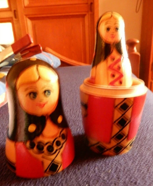 Russische Matrjoschka, alte Matrioschka, Matroschka. Babuschka! 3 Holz-Puppen!! 3