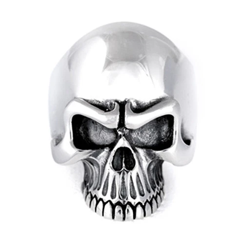 Biker Skull Ring Sterling Silver 925