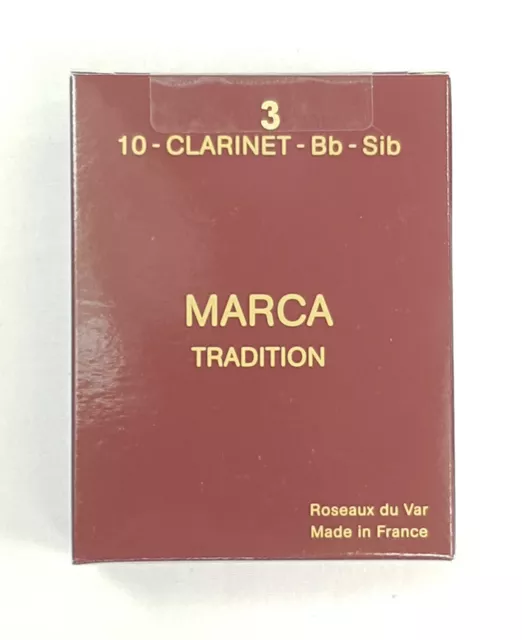 Anches de clarinette Sib/Bb MARCA Tradition - boite de 10 anches. DESTOCKAGE