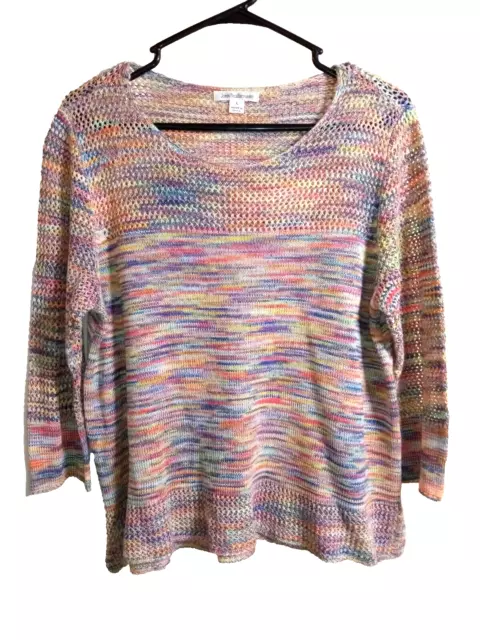 John Paul Richard Women's Size Large Rainbow Knitted Sweater