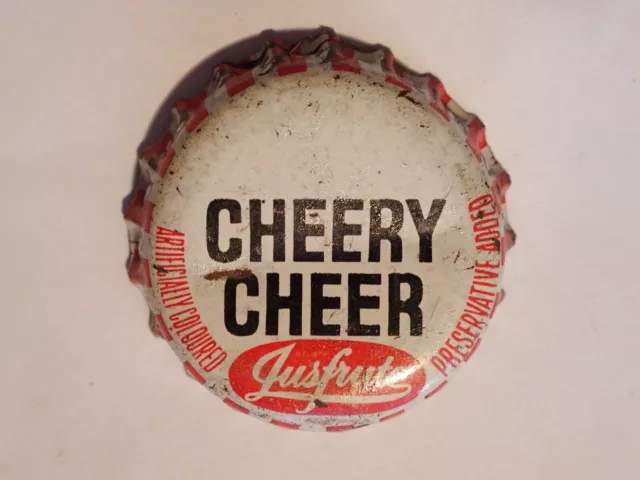 CROWN SEAL BOTTLE CAP JUSFRUTE CHEERY CHEER c1960s in GOOD CONDITION