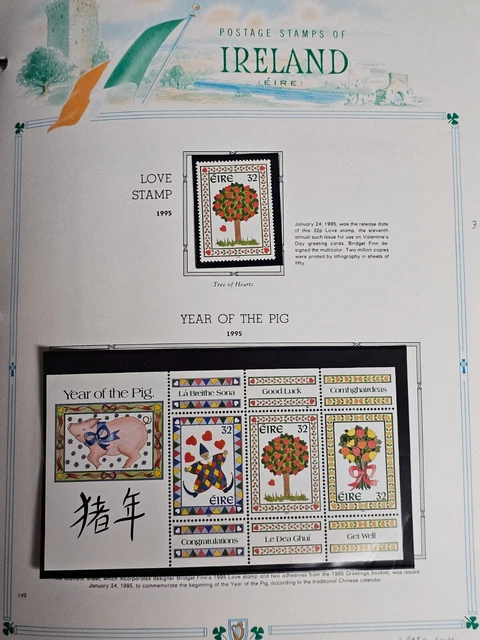 Ireland 1990's-2000's Mint NH Stamp Collection in White Ace Album Scott $1,700+