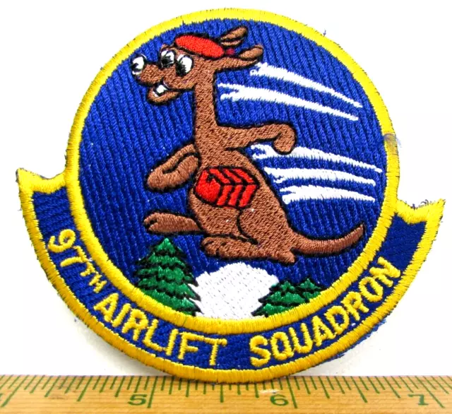 Vintage Fightin Roos 97th Airlift Sq Jacket Patch Lewis McChord Washington USAF