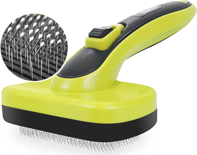 Self Cleaning Slicker Brush for Dogs Cats Ultra Gentle Dog Brush for Shedding