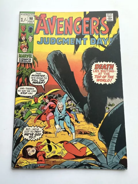 Avengers #90 Marvel Bronze Comic UK Variant 1971 KEY Kree-Skrull War Part 2 F/VF