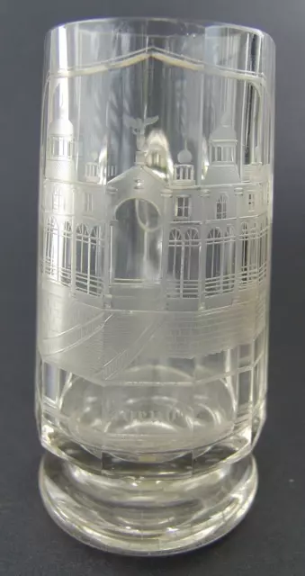 Antikes Geschliffenes Biedermeier Bäder Henkel Glas " Sprudl"   Um 1860 / 1880 3
