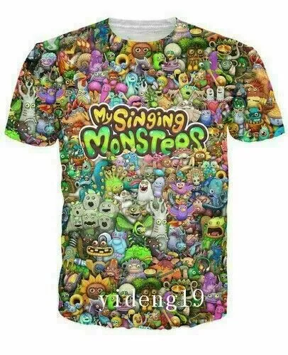 Girl Boy Kids My Singing Monsters Character T-Shirt 3D Short Sleeve Tee Tops