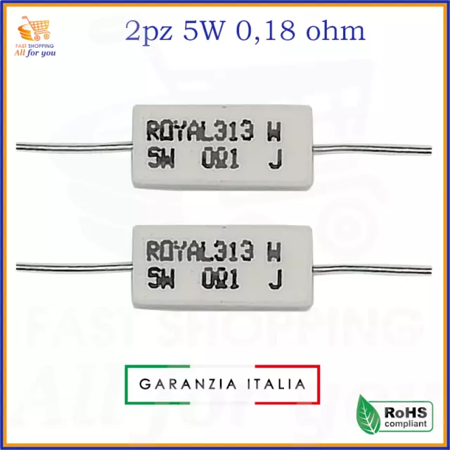 Kit resistenze 5 watt resistenza in ceramica ceramiche 0,18 ohm resistore a filo