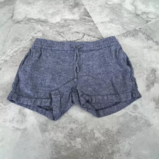 Old Navy Womens Size Small S Tie Waist Linen Blend Chambray Shorts