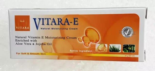 VITARA-E Natural Vitamin E Moisturizing Cream Prevent Stretch Marks Wrinkles 25g