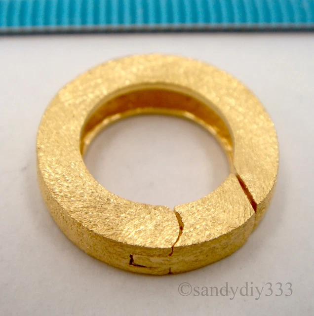 1x 18K GOLD STERLING SILVER STARDUST ROUND SHORTENER SPRING CLASP 15.5mm G212