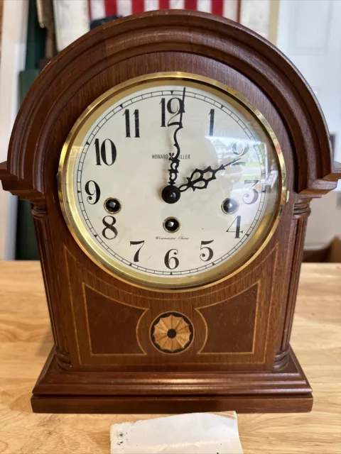 HOWARD MILLER Shelf Clock Barrister Westminster Chimes Model 613-180 READ