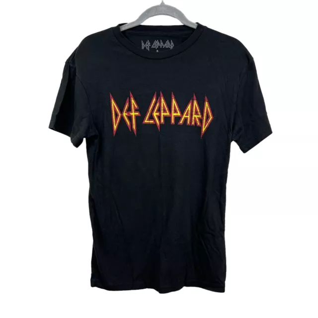 Def Leppard Tee T-Shirt Women's Officially Licensed Graphic Print Black Size S