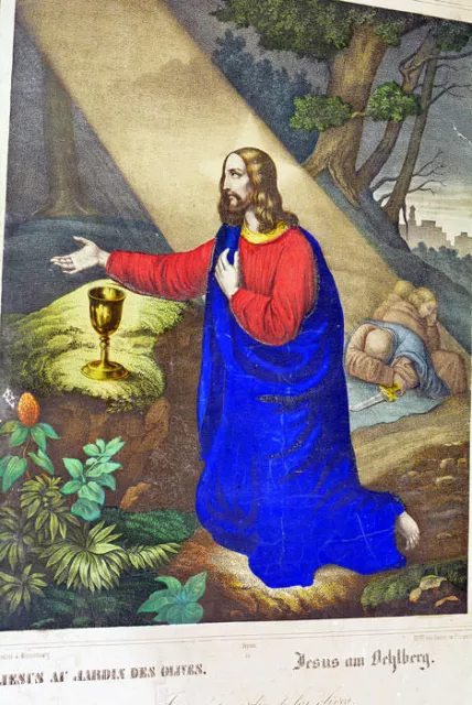 Gravure Ancienne Wentzel Jesus Au Jardin Des Olives Sans Date