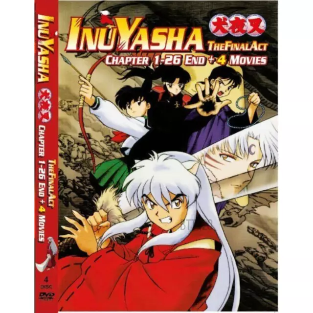 INUYASHA+HANYO NO YASHAHIME VOL.1-241 END + 4 MOVIE +SP DVD ANIME ENGLISH  DUBBED