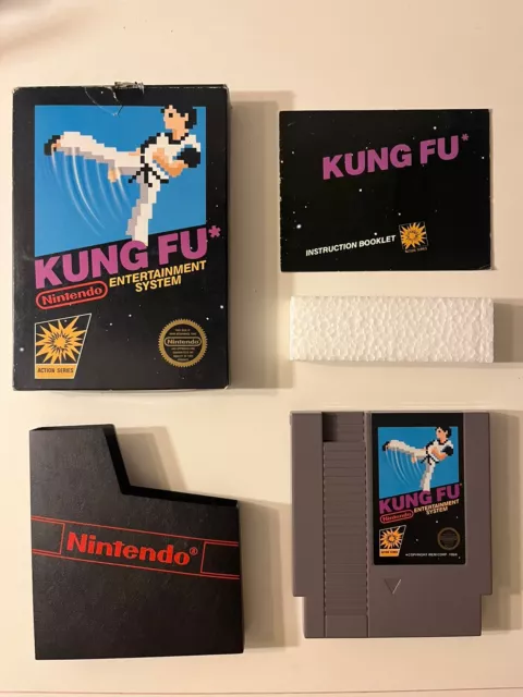 NES CIB Kung Fu GLOSS STICKER Complete in Box (Nintendo Entertainment System)