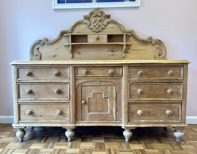 Rare Antique Victorian 19th century Pine Dresser/sideboard