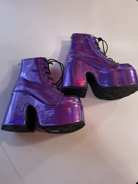 DEMONIA PURPLE METALLIC clubbing platform boots US 10 UK7 from Dolls Kill 49.99 PicClick UK