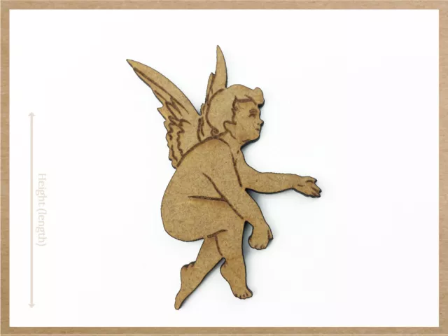 Wooden Mdf Shape Angel Ornament Laser Cut Embellishment