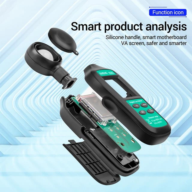 Luxmetro luce digitale portatile portatile a batteria schermo LCD