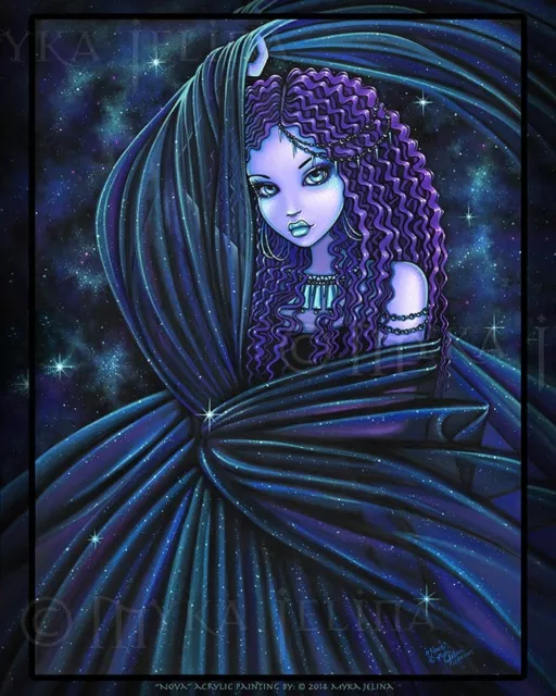 Purple Star Fairy Art Celestial Djinn Ethereal Nova Signed Myka Jelina Print