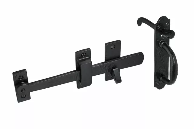 LAKELAND Black iron Vintage old Suffolk thumb cottage door gate latch handle